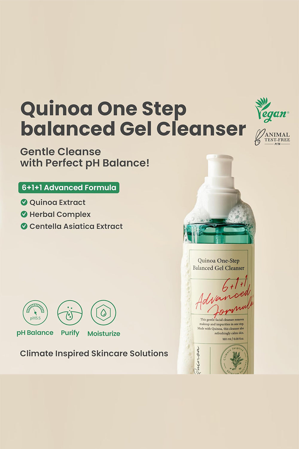 Axis-Y Quinoa One-step Balanced Gel Cleanser 180ml