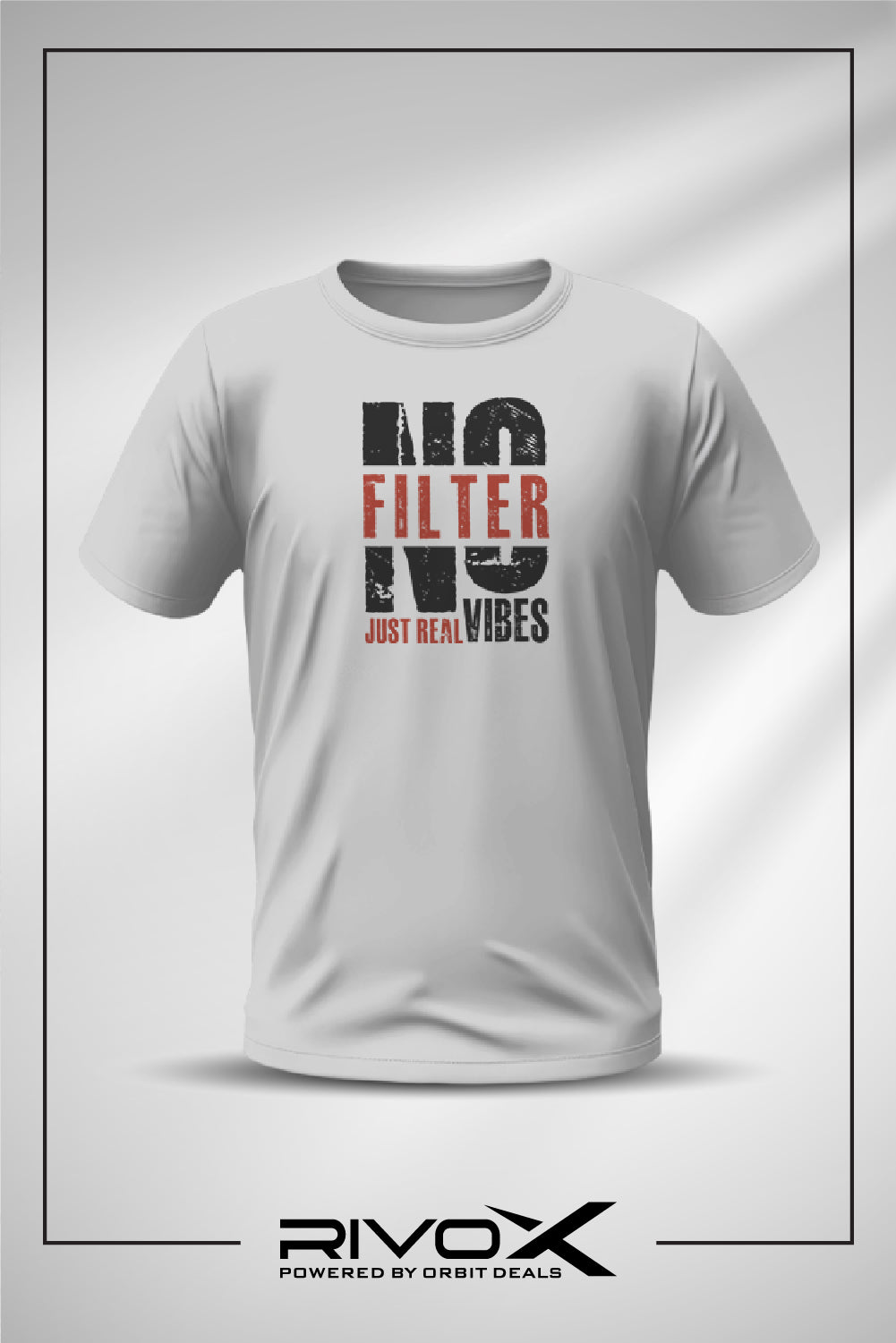 RivoX Men’s Essential Round Neck – No Filter Just Real Vibes