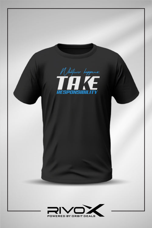 RivoX Men’s Essential Round Neck – Whatever Happens, Take Responsibility