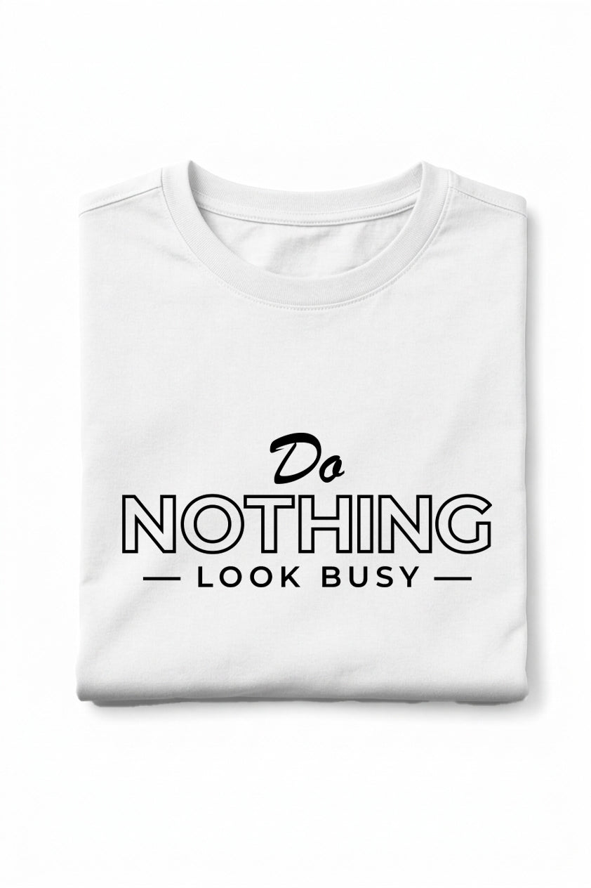 RivoX Men’s Essential Round Neck – Do Nothing, Look Busy