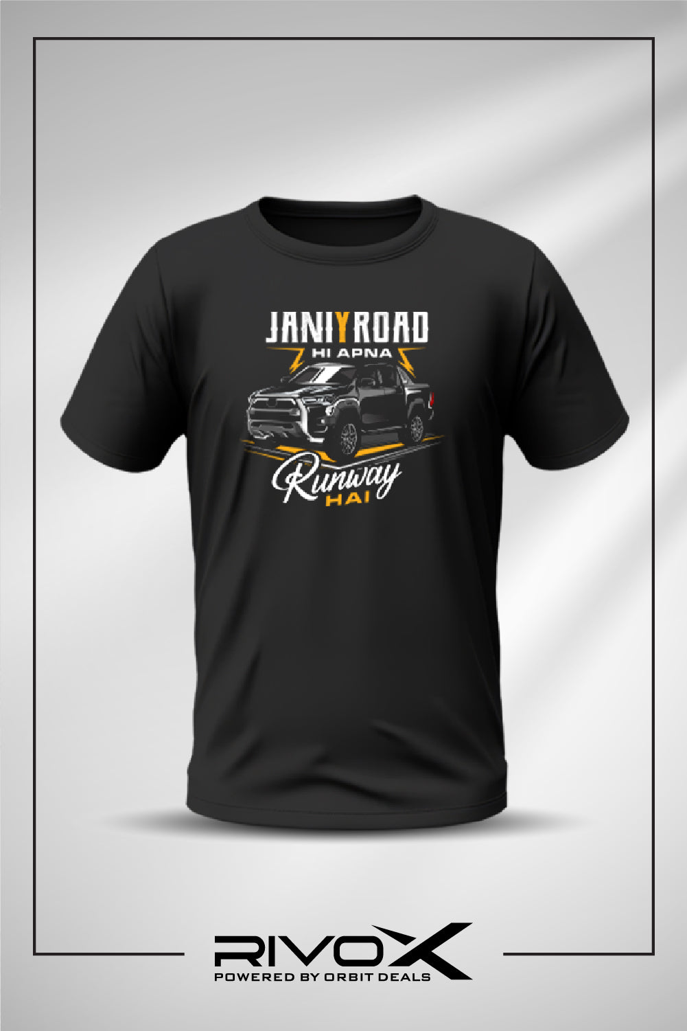 RivoX Men’s Essential Round Neck –Jani Y Road Hi Apna Runway Hai
