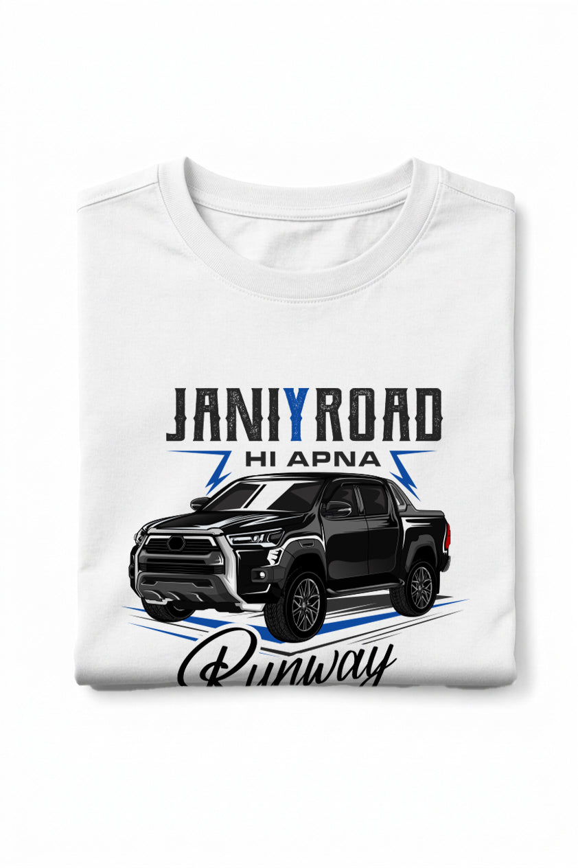 RivoX Men’s Essential Round Neck –Jani Y Road Hi Apna Runway Hai