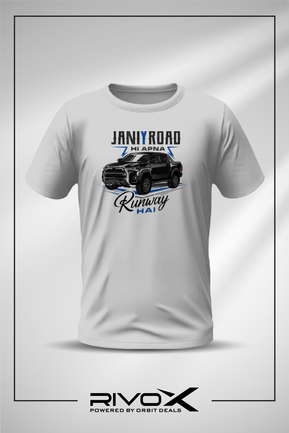 RivoX Men’s Essential Round Neck –Jani Y Road Hi Apna Runway Hai