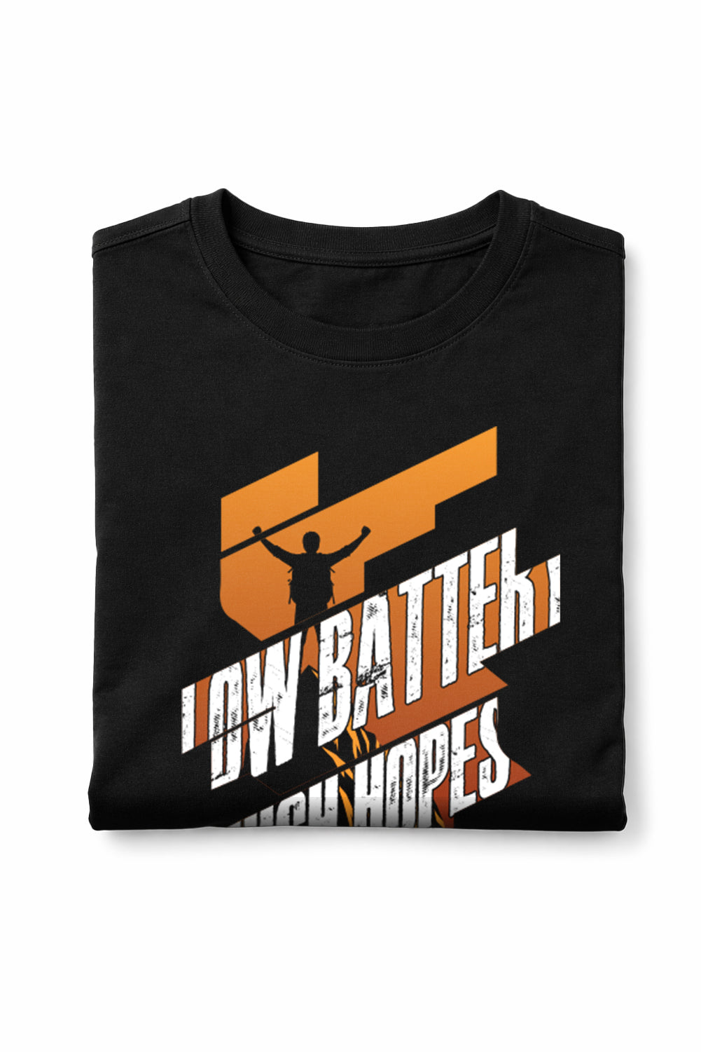 RivoX Men’s Essential Round Neck –LOW BATTERY HIGH HOPES
